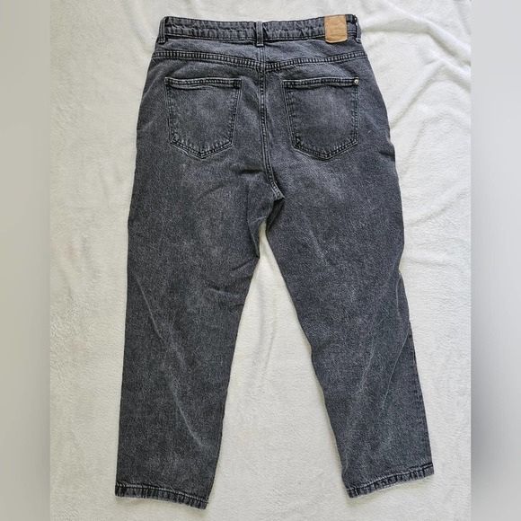 Zara High Rise Mom Jeans Washed Out Black Size 12 - Picture 8 of 10